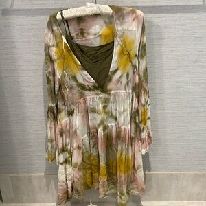 Boho tie dye dress with slip